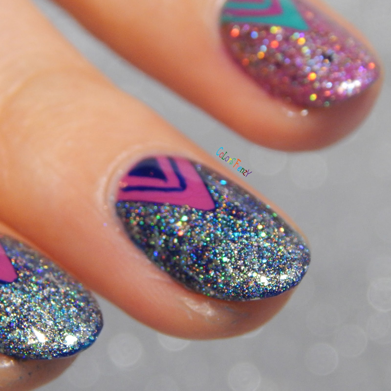 Colors Frenzy: Triangle Tape Mani